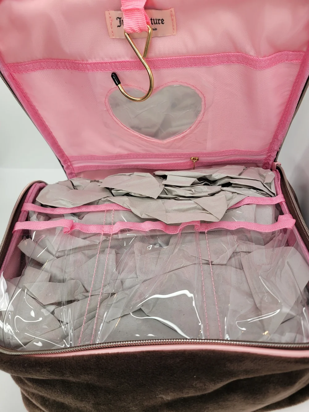 👉✨️ Juicy Couture Brown & Pink Travel Cosmetic Bag